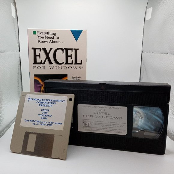 Excel For Windows VHS Floppy Video Everything You Need To Know Vintage - Picture 10 of 10